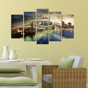 Tablou, 5 bucati 5PMDF Multicolor 110x60 cm - Img 1