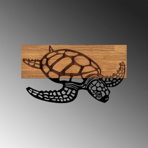 Tablou din lemn si metal Caretta Negru 58x3x32 cm - Img 5