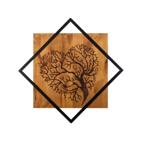 Tablou din lemn si metal Tree Nuc 54x54 cm - Img 2