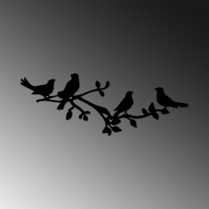 Tablou metalic Birds Negru 70x26 cm - Img 4