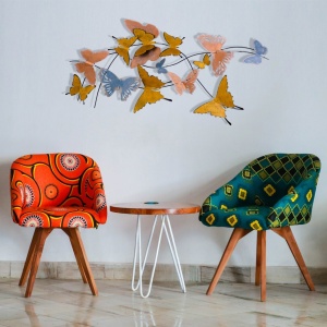 Tablou metalic Butterflies Multicolor 105x8x57 cm - Img 2