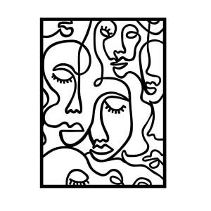 Tablou metalic Faces Negru 52x70 cm - Img 5