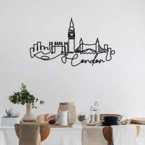 Tablou metalic London Negru 120x53x1.5 cm - Img 3