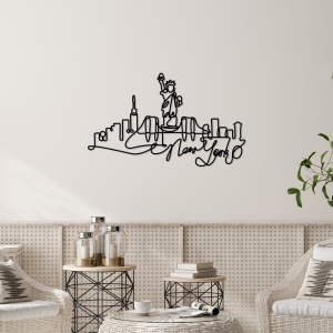 Tablou metalic Newyork Negru 120x67x1.5 cm - Img 3