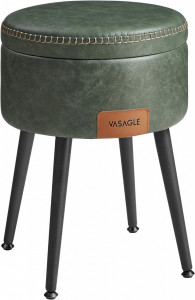 Taburet cu depozitare, Vasagle, Verde inchis, 32x32x44 cm - Img 2