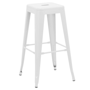 Taburet de bar pentru exterior, Model Utopia, culoare alb, Polipropilena, 42x42x76 cm - Img 2
