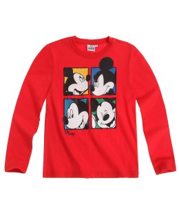 Tricou rosu cu maneca lunga Mickey Mouse