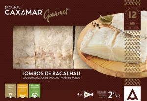 Dried cod loins in a box, cured for 12 months, 2kg