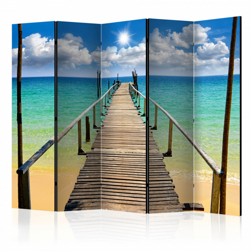 Paravan - Beach, sun, bridge II [Room Dividers]