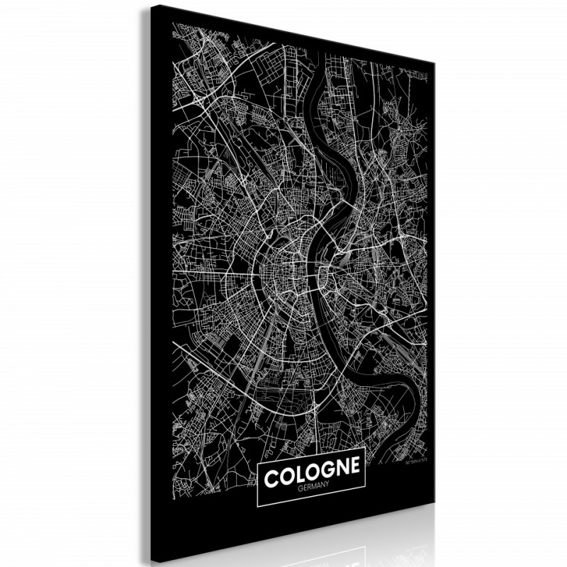 Tablou - Dark Map of Cologne (1 Part) Vertical