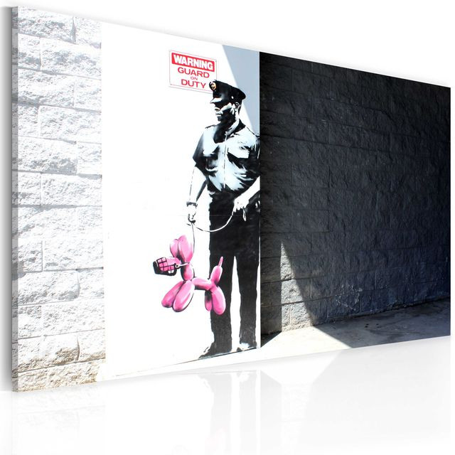 Tablou - Police guard and pink balloon dog (Banksy)