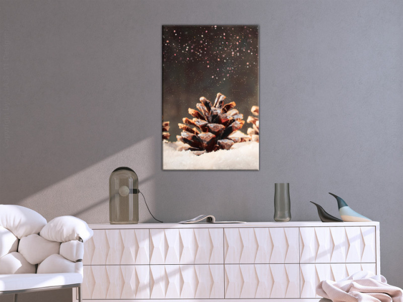 Tablou - Winter Pine Cone (1 Part) Vertical