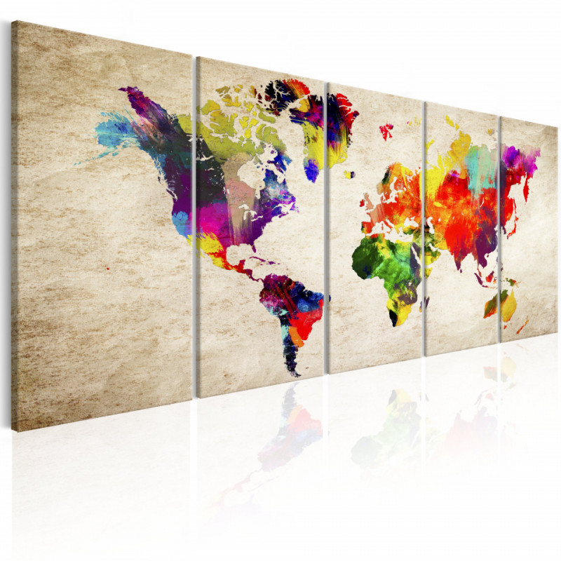 Tablou - World Map: Painted World