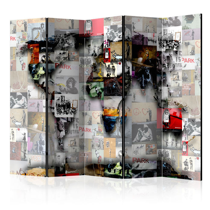 Paravan - Room divider – World map – Banksy