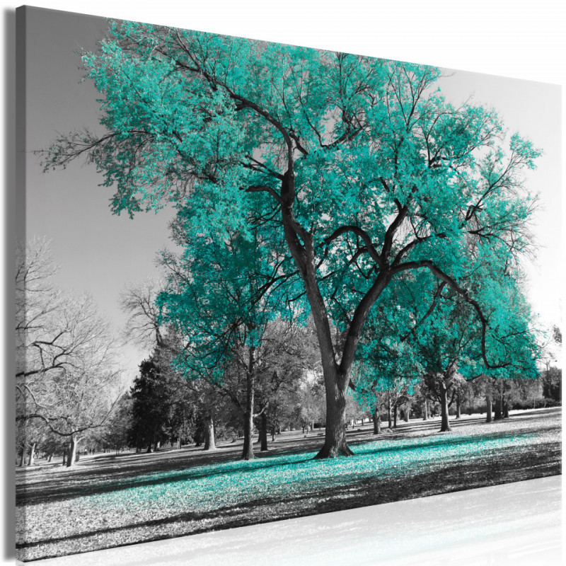 Tablou - Autumn in the Park (1 Part) Wide Turquoise