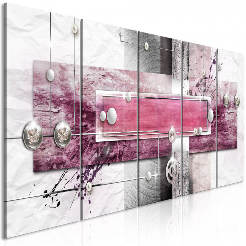Tablou - Mysterious Mechanism (5 Parts) Narrow Pink
