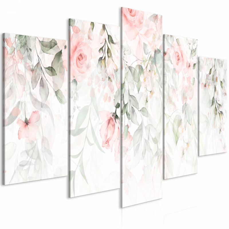 Tablou - Waterfall of Roses (5 Parts) Wide - First Variant