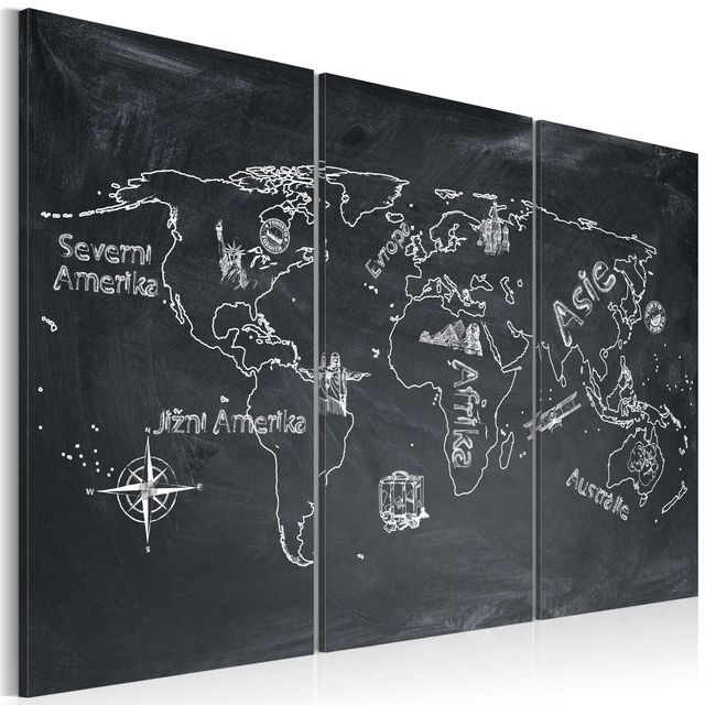 Tablou - Geography lesson (Czech language) - triptych