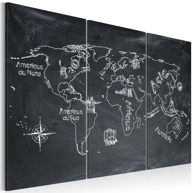 Tablou - Geography lesson (French language) - triptych