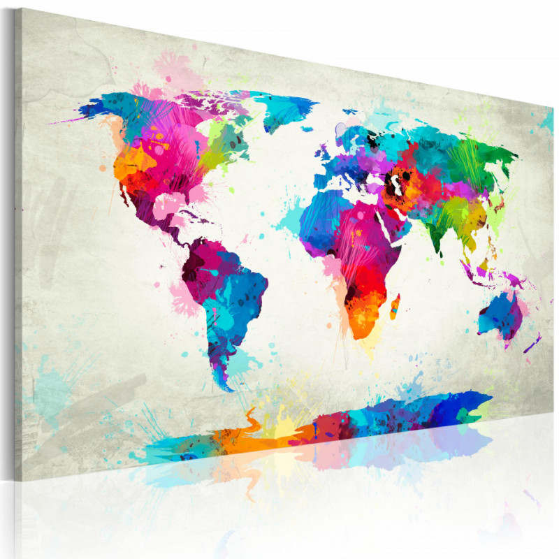 Tablou - Map of the world - an explosion of colors