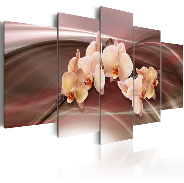 Tablou - Orchid flowers on a wavy background