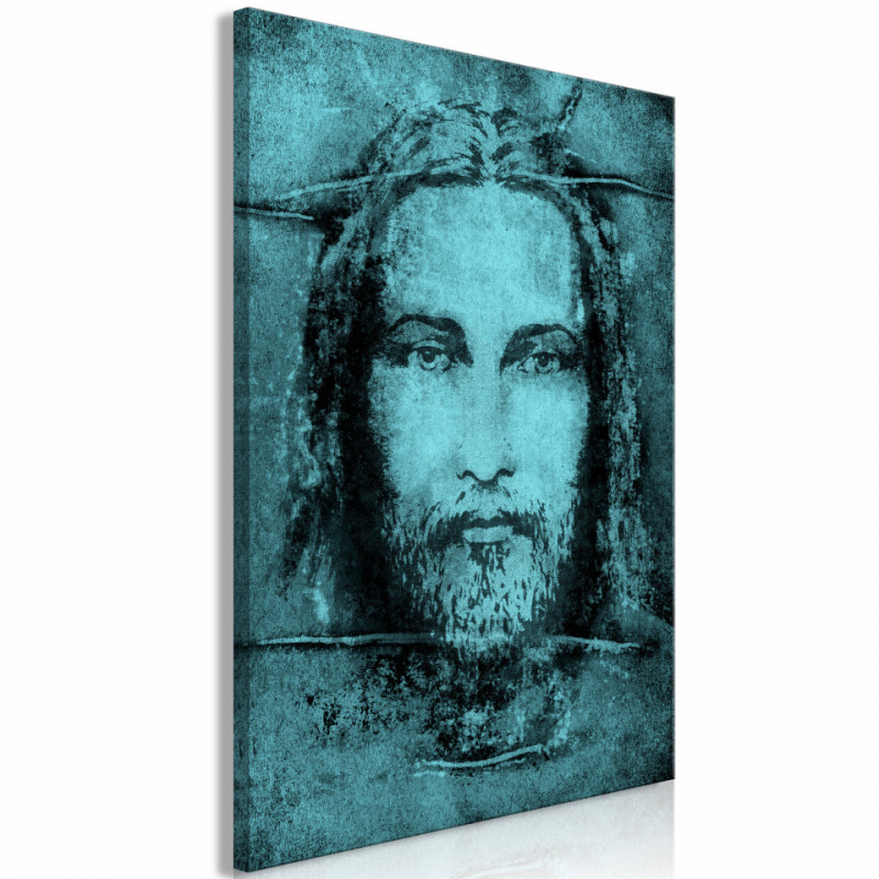 Tablou - Shroud of Turin in Turqoise (1 Part) Vertical