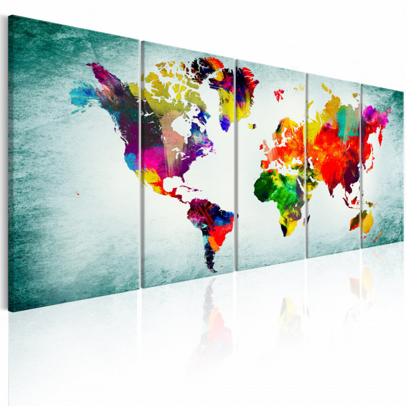 Tablou - World Map: Green Vignette