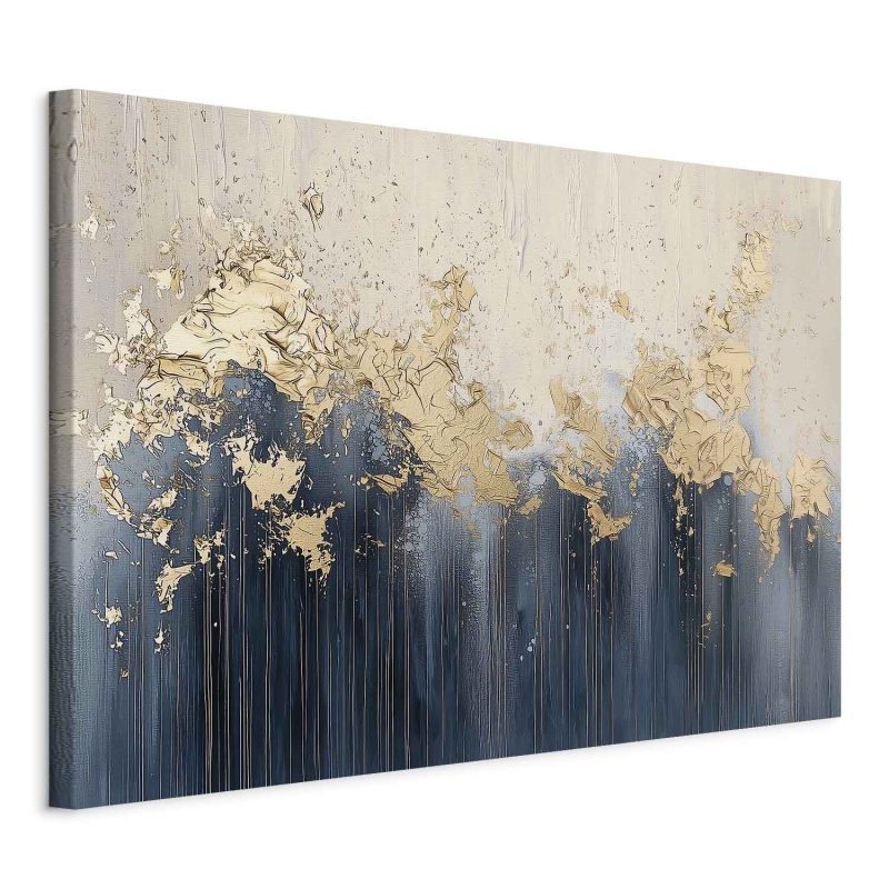Tablou - Abstract composition with extinguished blue and gold