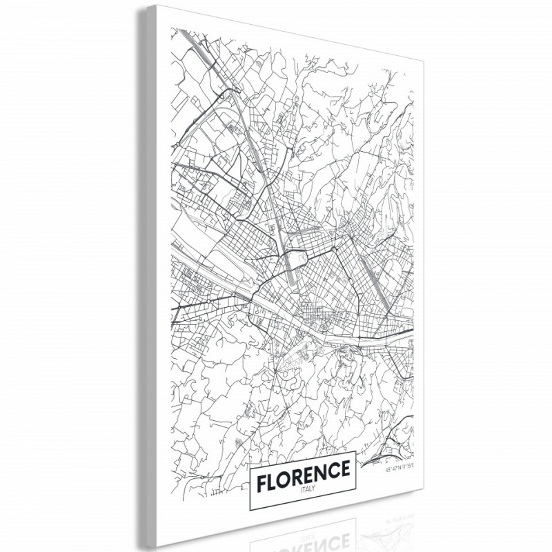 Tablou - Florence Map (1 Part) Vertical
