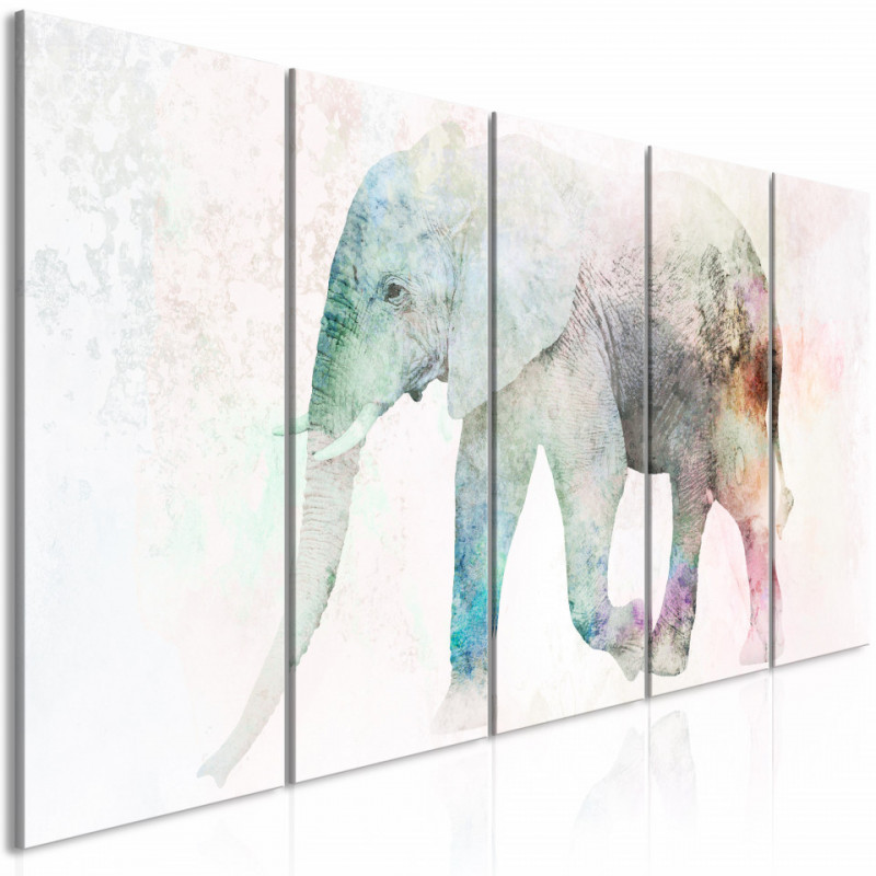Tablou - Painted Elephant (5 Parts) Narrow