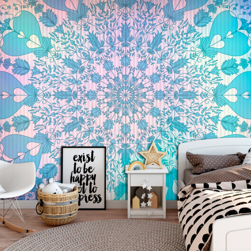Fototapet autoadeziv - Girly Mandala (Blue)