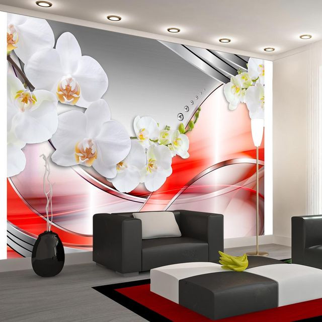 Fototapet - Orange wave of orchids