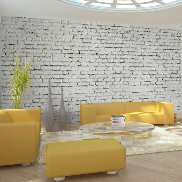 Fototapet XXL - Wall made from white raw brick