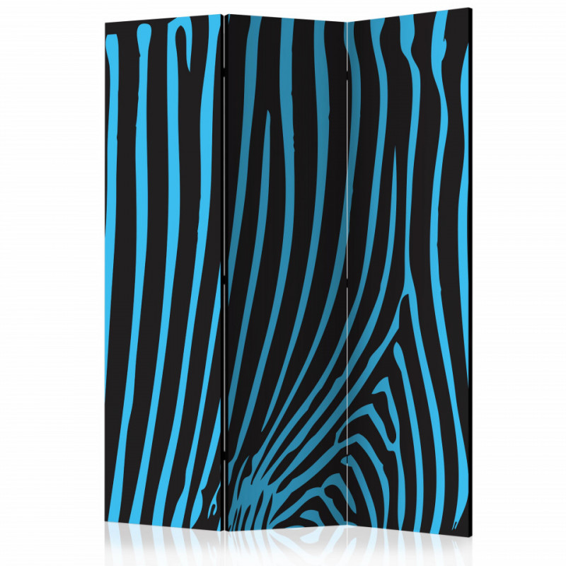 Paravan - Zebra pattern (turquoise) [Room Dividers]