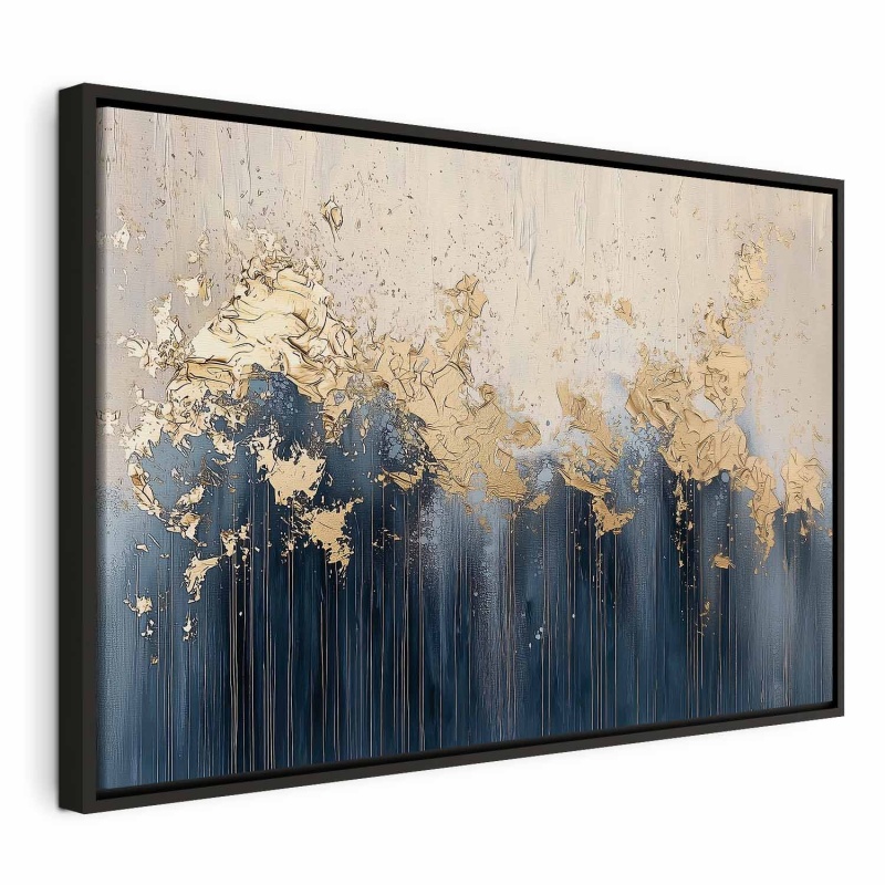 Tablou - Abstract composition with extinguished blue and gold