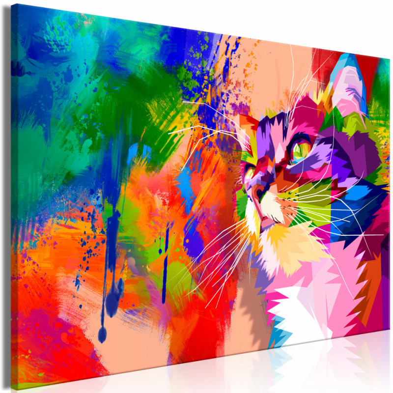 Tablou - Colourful Cat (1 Part) Wide