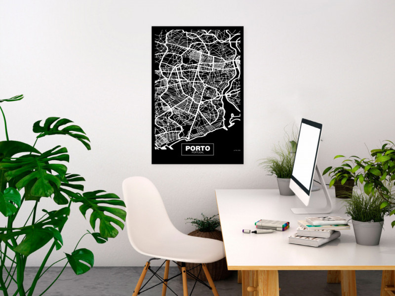 Tablou - Negative Map: Porto (1 Part) Vertical