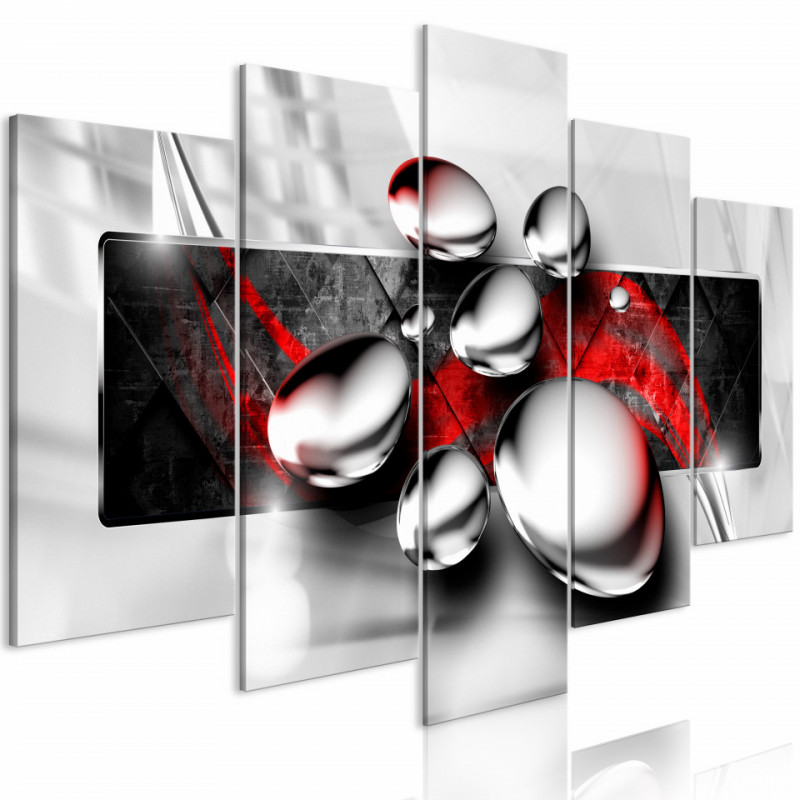 Tablou - Shiny Stones (5 Parts) Wide Red