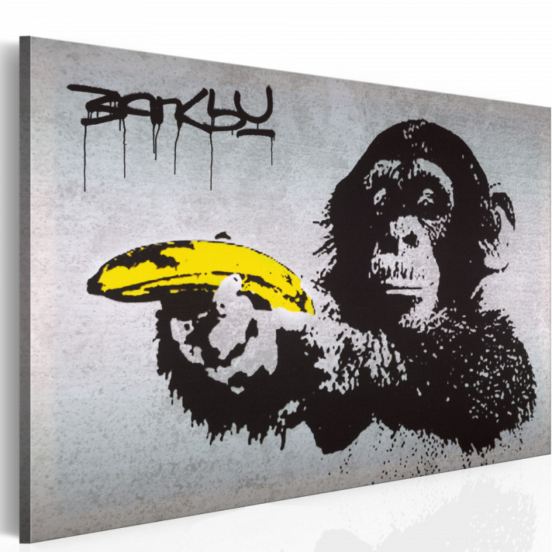 Tablou - Stop or the monkey will shoot! (Banksy)