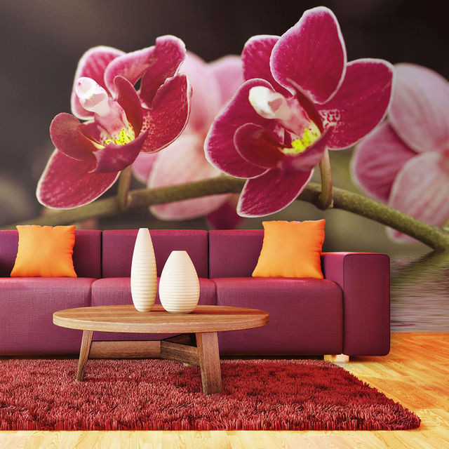 Fototapet - Beautiful orchid flowers on the water