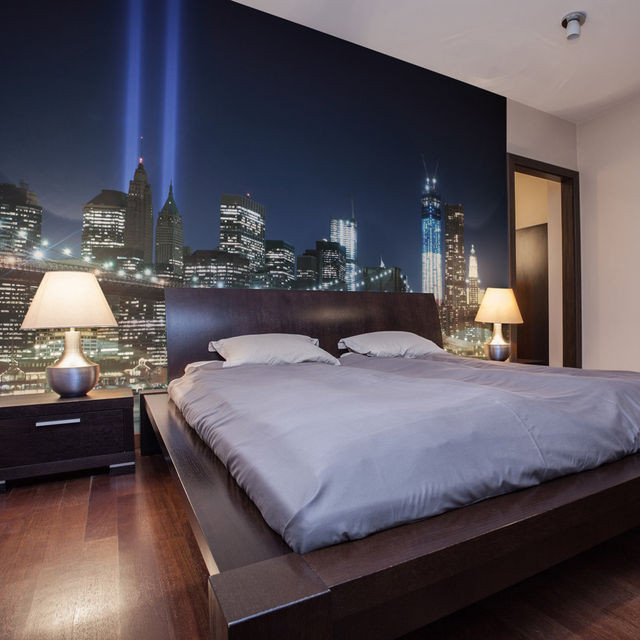 Fototapet - Floodlights over NYC