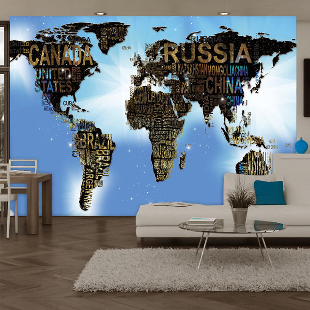 Fototapet - World Map - Blue Inspiration