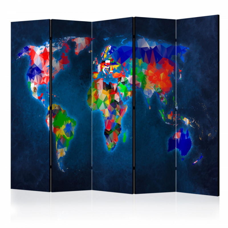 Paravan - Room divider – Colorful map