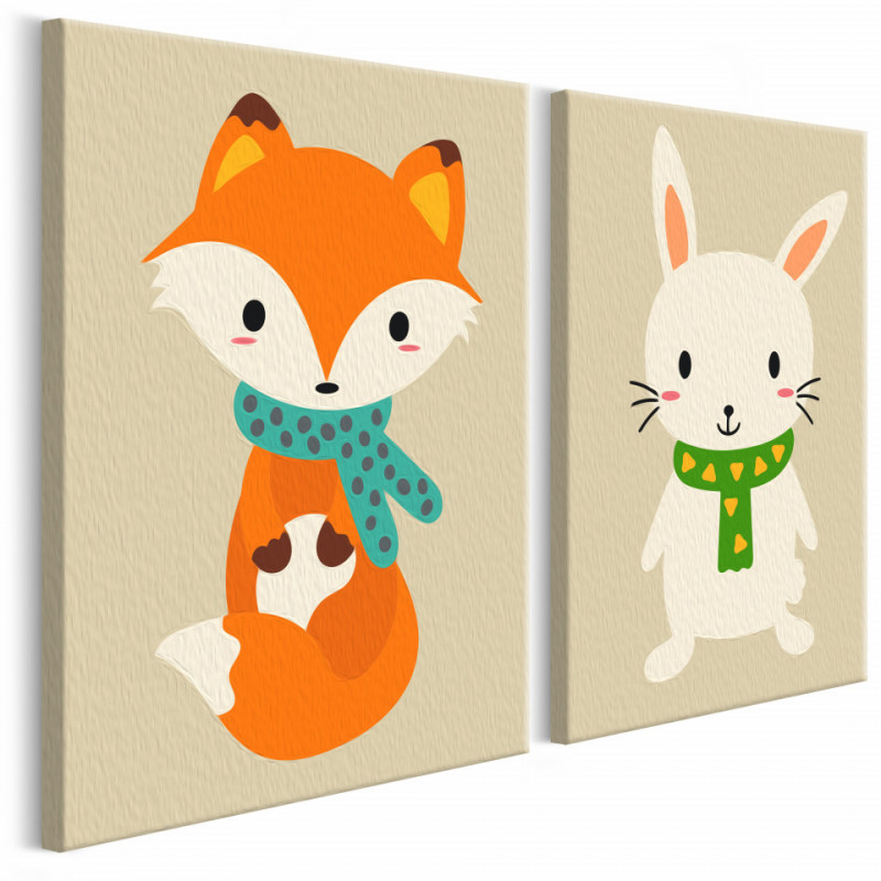 Pictura pe numere - Fox & Bunny