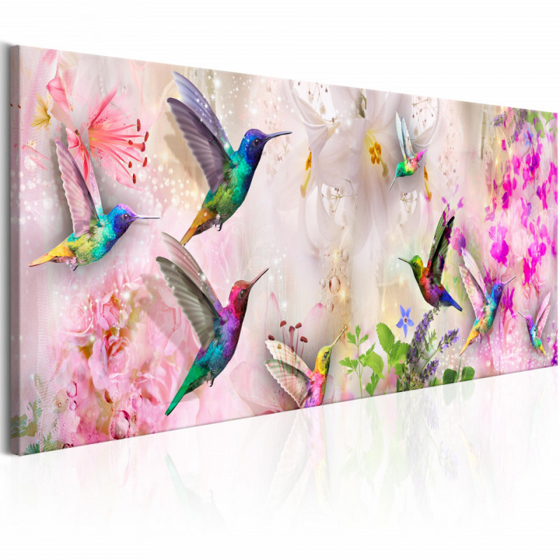 Tablou - Colourful Hummingbirds (1 Part) Narrow