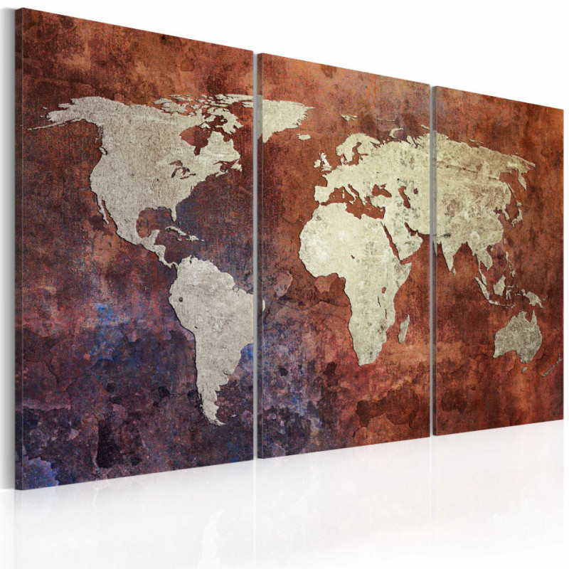Tablou - Rusty map of the World - triptych