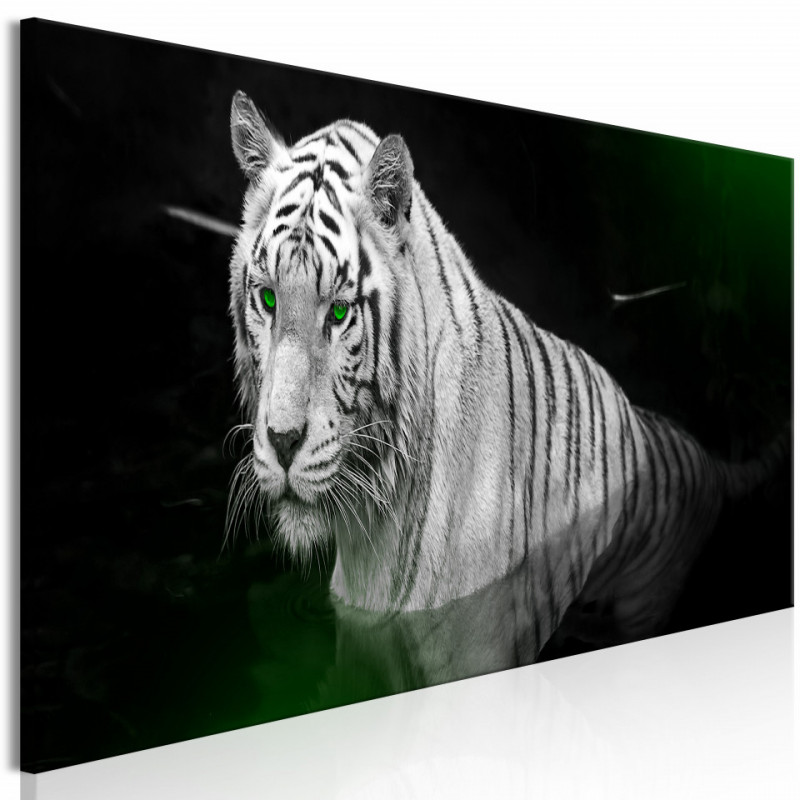 Tablou - Shining Tiger (1 Part) Green Narrow