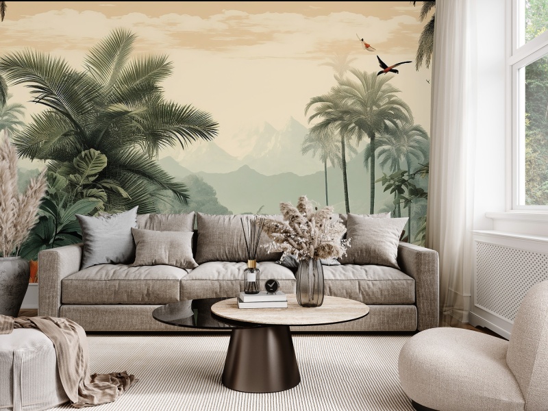 Tapet Personalizat Peisaj din Epoca Exotică – Eleganță Vintage și Rafinament Exotic