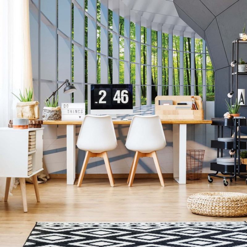 Forest 3D Modern Architecture View Photo Wallpaper Wall Mural