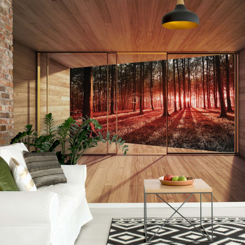 Forest 3D Modern Window View Photo Wallpaper Wall Mural